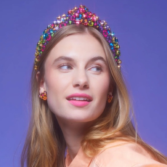 Lele Sadoughi x lisa frank bright rainbow leopard knot crystal headband new - Picture 6 of 17